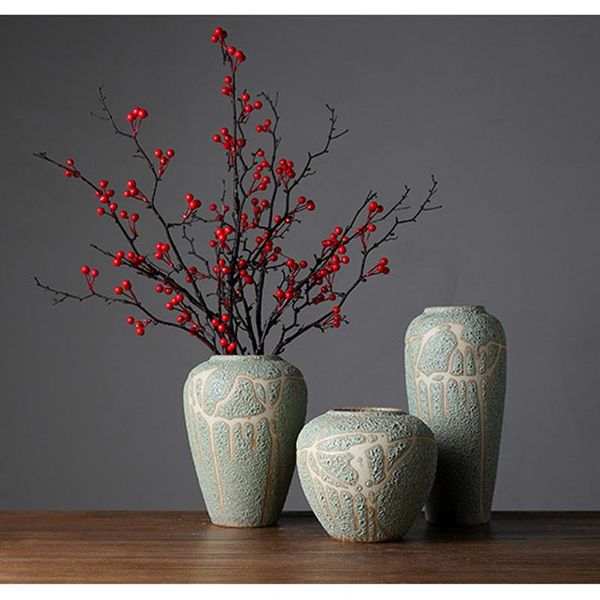 

decorative objects & figurines yilunxi creative ceramic vase three-piece living room desktv cabinet dried flower ornament decoration