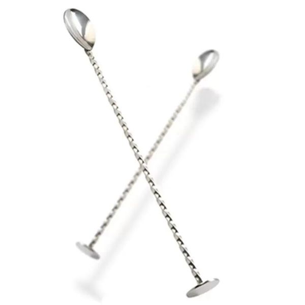 In Acciaio Inox Barista Cocktail Drink Mixer Bar Puddler Ghiaccio Lungo Agitazione Cucchiaio Mestolo Agitatore Margarita Strumento FAI DA TE