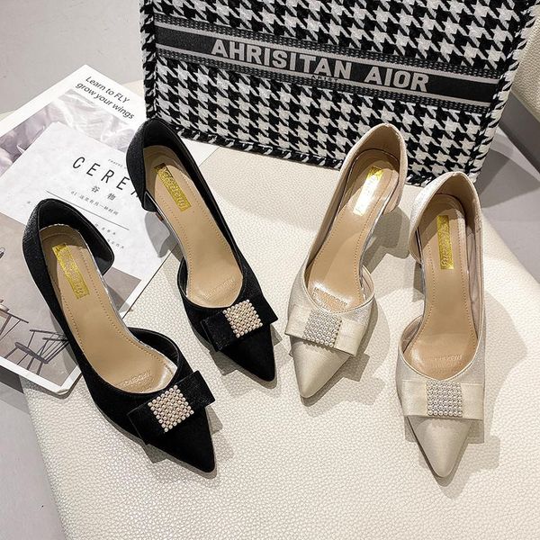 

dress shoes ladies high heels wedding bridesmaid small size women's casual party 2021 zapatos de mujer, Black
