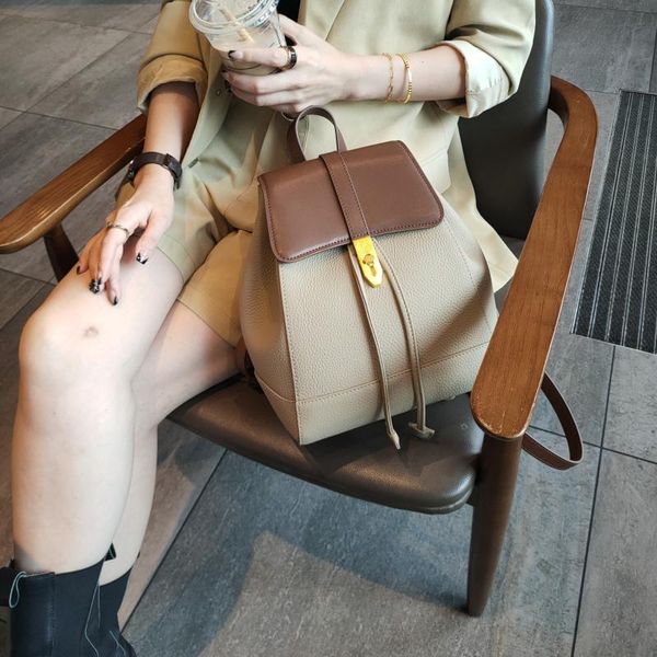 

backpack style fashion solid genuine leather large capacity designer backpacks