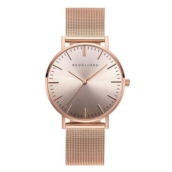 

wristwatches fashion watch ladies stainless steel mesh belt rose gold quartz, Slivery;brown