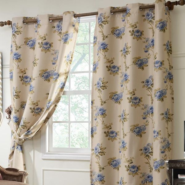 

curtain & drapes modern blue floral printed blackout curtains for living room bedroom kitchen custom made window treatments