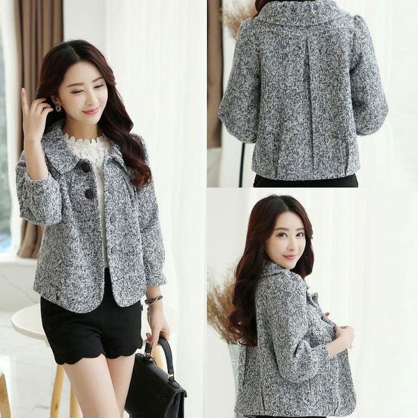 

women's wool & blends women 's woolen coat short 2021 spring and autumn korean style middle-aged mother's clothing baggy, Black