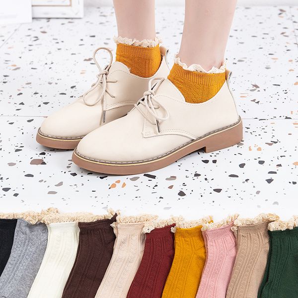

lace children's new cotton fashion net red versatile women's lovely boat socks c0224, Black