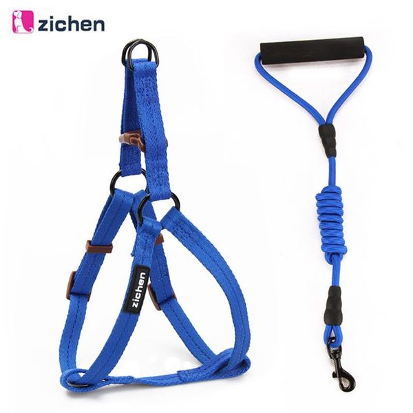 

dog collars & leashes pet nylon harness leash set small meduim large rope perfect for dogs chest strap daily training walking s-xl