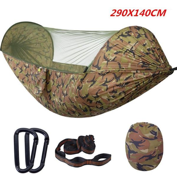 

tents and shelters 290x140cm large automatic quick-opening mosquito net tree tent outdoor camping double waterproof parachute cloth nylon ha