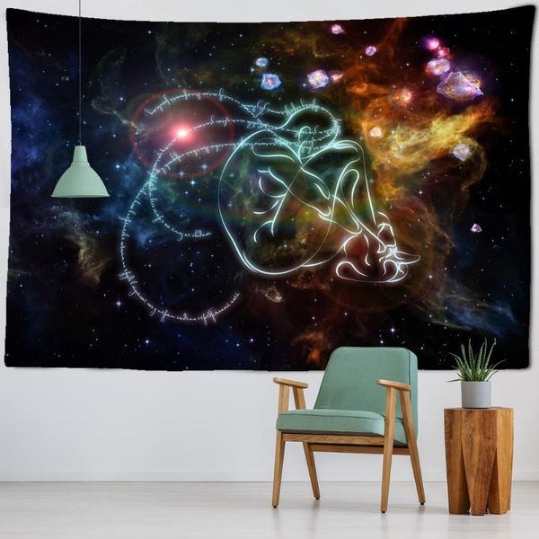 

tapestries abstract starry sky character tapestry wall hanging bohemian tapiz witchcraft colorful artist home decor