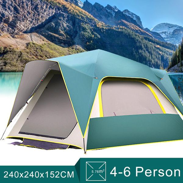 

tents and shelters 240x240cm outdoor camping tent portable folding automatic opening double layer rainproof waterproof for 4-6 persons