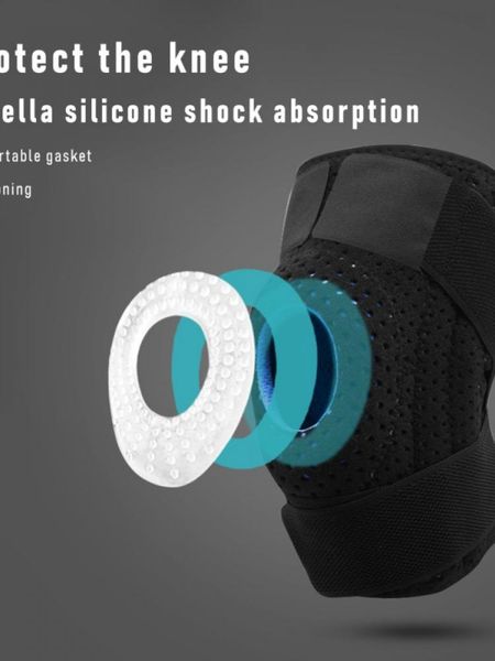 

elbow & knee pads men's and women's compression sports straps silicone mountaineering breathable basketball patella single, Black;gray