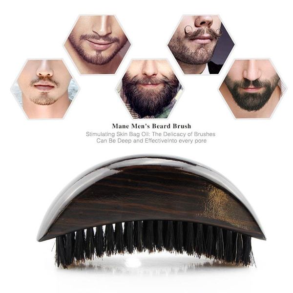

hair brushes africa 360 wave curve soft brush large curved beard moon type men mustache cleaning, Silver
