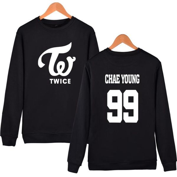 

women's hoodies & sweatshirts twice printing groups 2021 capless sweatshirt women korean winter casual hiphop fashion kpop clothes, Black