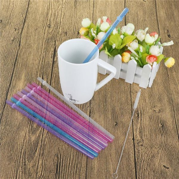 

packaging dinner service 25pcs/set mixed reusable distored color beverage hard plastic stripe drinking straws party wedding supplies