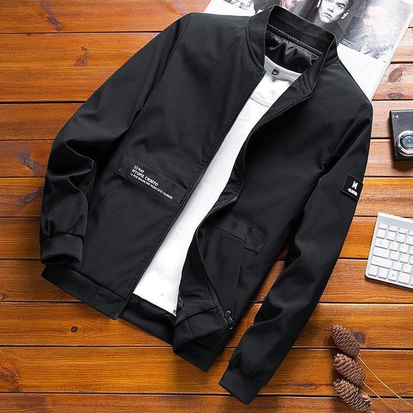 

men's windbreaker jackets coats 2021 new spring autumn bomber jacket men slim fit baseball jacket rib sleeve casual, Black;brown