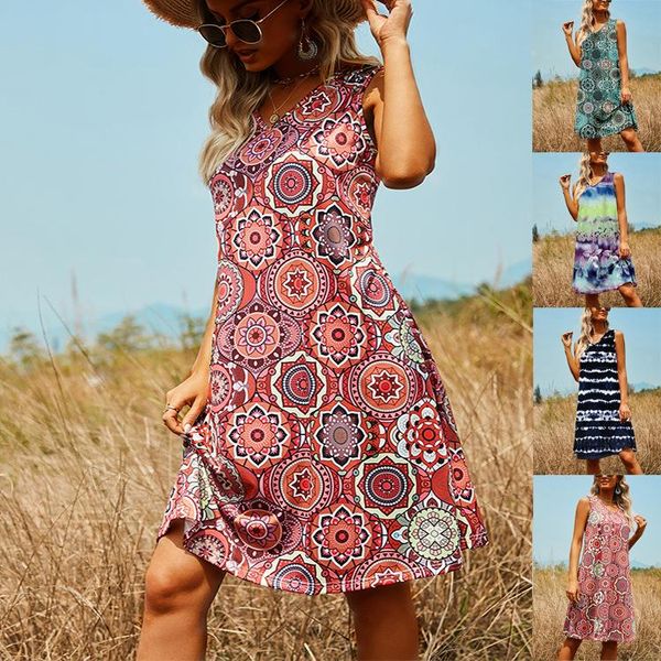 

casual dresses dress women summer style 2021 europe united states women's temperament print mini vestidos myh041, Black;gray