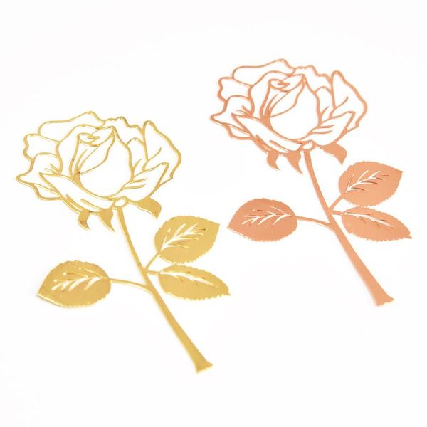 Markmark lindo rose metal clipes de ouro romântico para livros papel kawaii fofo escritório de flores mark estudante escola suprimento