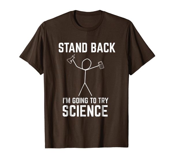 

stand back i'm going to try science t-shirt funny chem puns, White;black