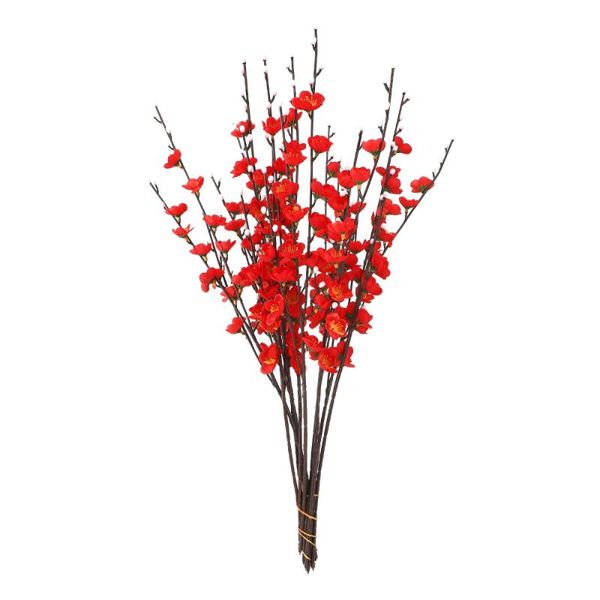 

decorative flowers & wreaths wedding party bouquet silk floral dÃ©cor home decor plum blossom red 56cm durable wire wrapped with plastics bra