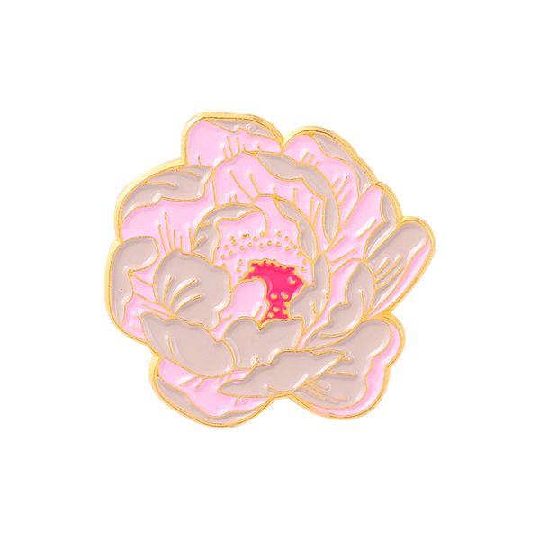 Fiori peonia Spille smaltate Cartoon Cute Fun Pins Bades per Denim Clothes Bag Fashion Jewelry Natale Capodanno Regalo Kids Friends