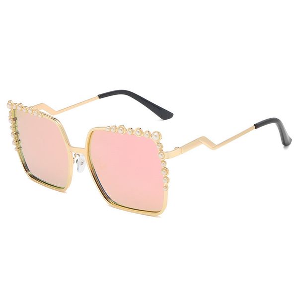 

2020 fashion pearl metal sunglasses women brand designer vintage female party ladies sun glasses women uv400