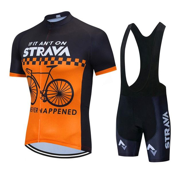 

racing sets strava summer cycling clothes suit men's short-sleeved breathable quick-drying mountain bike road riding equipment, Black;blue