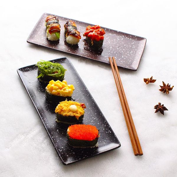

dishes & plates ceramic sushi plate sashimi fish japanese creative retro long flat commercial western pastry dim sum plat