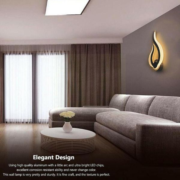 

wall lamp led light modern acrylic sconce 10w ac90-260v bedroom indoor bathroom flame living room art decoration shape hall y7d0