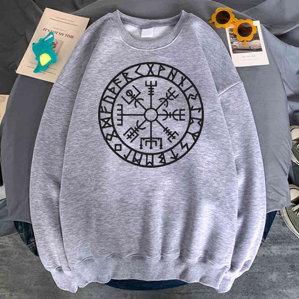 

men's viking printed sweatshirt, loose long sve casual wear, round neck and polar lining, thermal hoodie, harajuku retro style, long sv, Black
