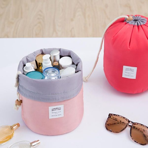 

cosmetic bags & cases makeup bag round waterproof travel organizer female storage toiletry kit case lady