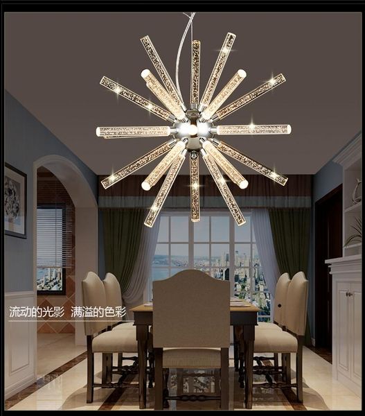 

nordic spider star planet bubble crystal chandelier hanging lighting modern led bulbs restaurant dining room bar flush mount ac