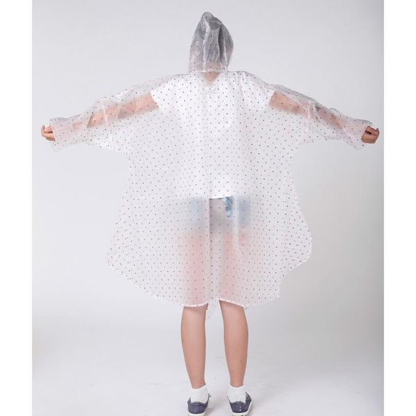 

outdoor popular polka dot transparent plastic eva bicycle raincoat climbing rain poncho jllvqt