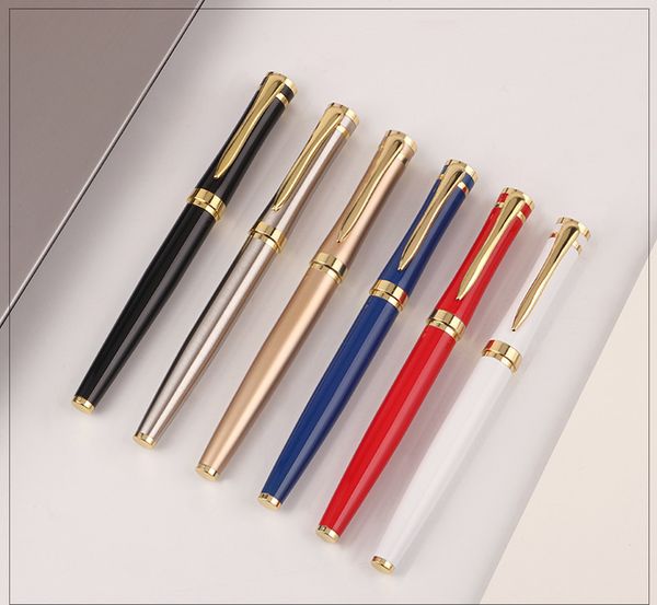 

business pen gold silver metal signature pens school student teacher office writing gift, Blue;orange