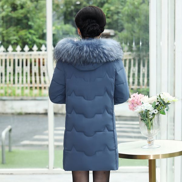 

2021 New Coat Plus Size 5xl Thick Fur Collar Winter Down Jacket Women Long Parkas Cotton Hooded Outerwear Pp240 78oj, Black