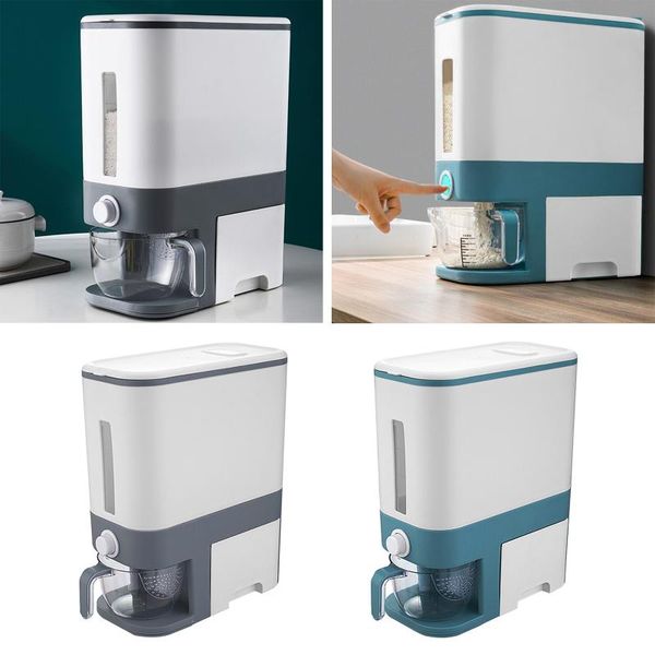 

storage bottles & jars plastic rice bucket grain box food container with lid moisture proof kitchen organizer side