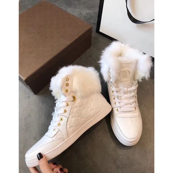 

classics winter snow boots real fur slides leather waterproof warm knee high boot fashion booties with box by shoe10 018, Black