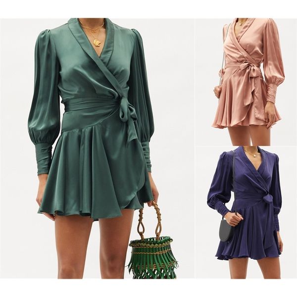 

2021 foreign summer new v-neck ruffle banquet short dress, White;black