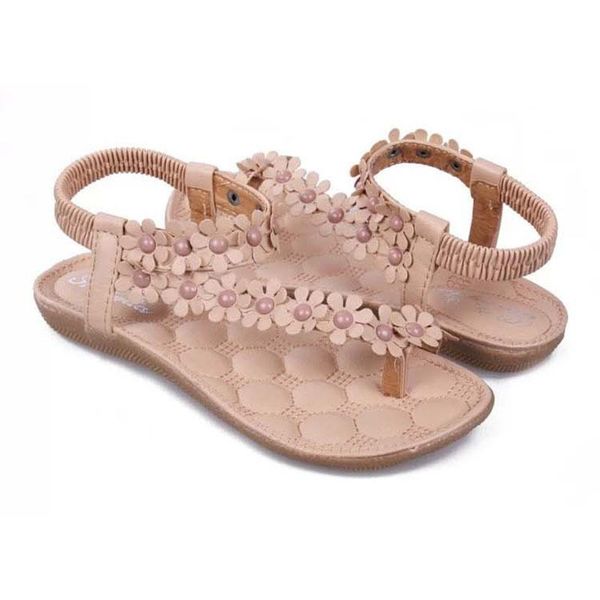 

sandals summer women fashion bohemia women's shoes flower casual thong flats, Black