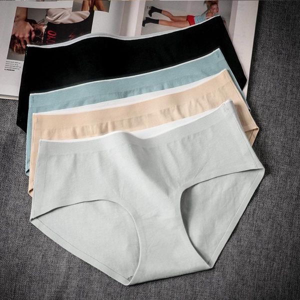 

women's panties summer thin women no trace middle waist cotton breathable female triangle briefs ladies underpants xd44, Black;pink