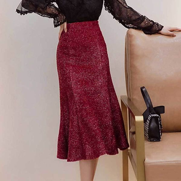 

korean winter chic fridges thin waist mermaid women's skirts rock hip trumpet wrap y271 0vuc, Black