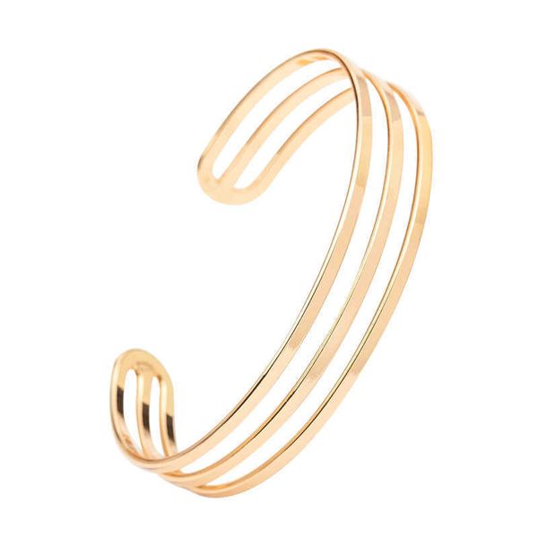 Isinyee Fashion Arm Cuff Open Bangles Bracciali Manchette per le donne Oro argento placcato dichiarazione gioielli regali all'ingrosso Q0719