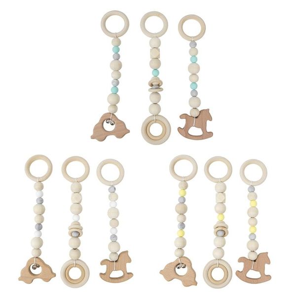

3 pcs/set nordic baby gym frame game pendants sensory nursery ring-pull toy fitness rack hanging baby teether gym toys