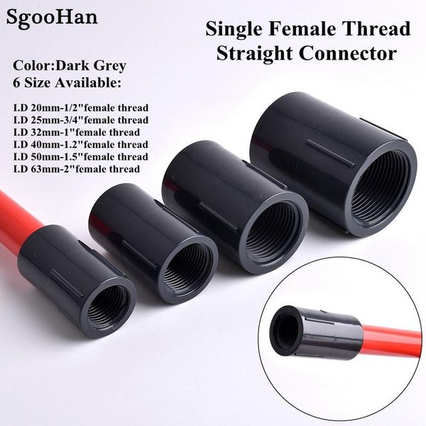 

watering equipments 1~5pcs 1/2"~2" single female thread straight connector irrigation system plastic upvc pipe fish tank connector