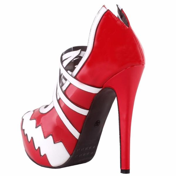 

dress shoes lf80866 show story fashion two tone cross over strappy platform stiletto heel pumps, Black