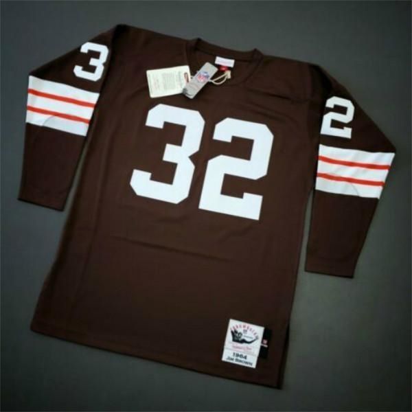 

100% stitched jim brown mitchell ness 1964 jersey size xs-5xl 740s thro football jersey, Black