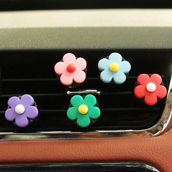 

interior decorations 1pcs automobile air conditioner freshener vent solid car perfume clip flower decor fragrance smell diffuser accessories