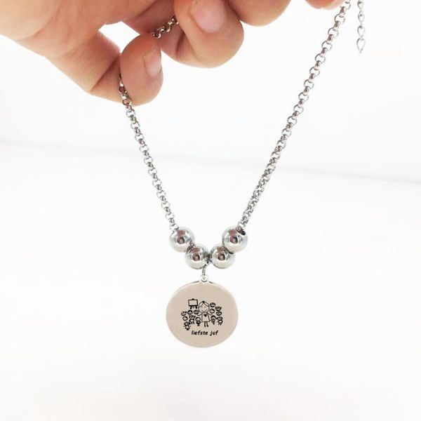 

charm bracelets simple liefste juf pendant bracelet fashion disc teacher jewelry for women yp6972, Golden;silver