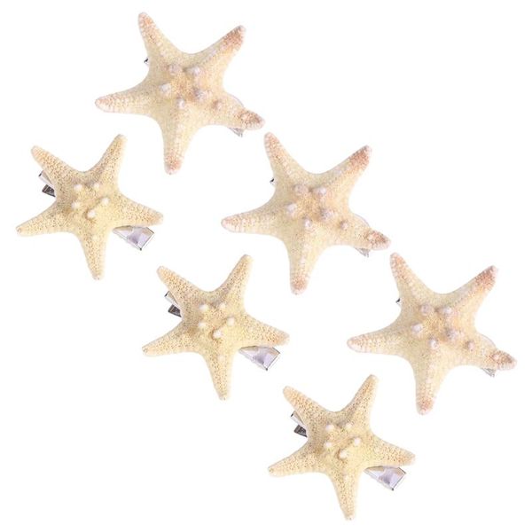 

hair clips 6pcs sea star shape ocean style barrettes for lady (size random)
