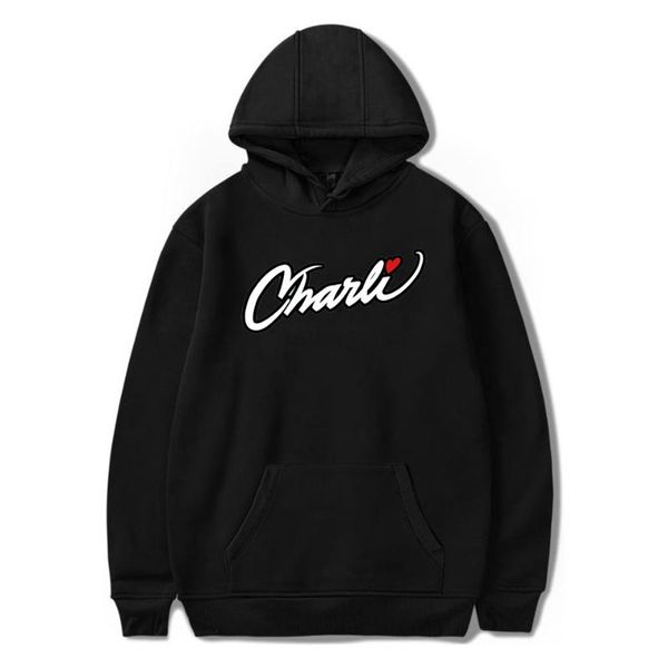 

men's hoodies & sweatshirts 2021 merch charli d'amelio script for men and women internet celebrity pullover tracksuit, Black