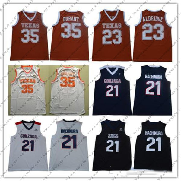 

2020 college gonzaga bulldogs ncaa 21 rui hachimura #35 kevin lamarcus jersey texas longhorns durant 23 aldridge basketball jerseys stitched, Black