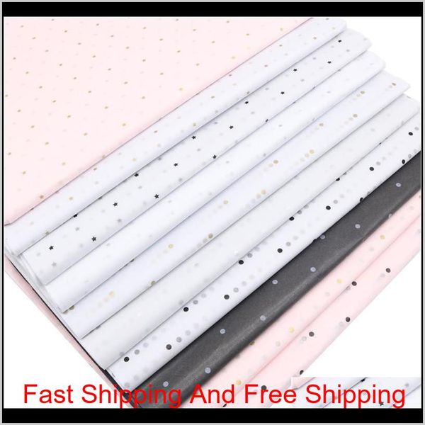 

50*70 cm gift wrapping paper diy handmade craft star love dot pattern tissue paper 28 sheets/lot floral packaging bbyhnt vjqmo xspzq