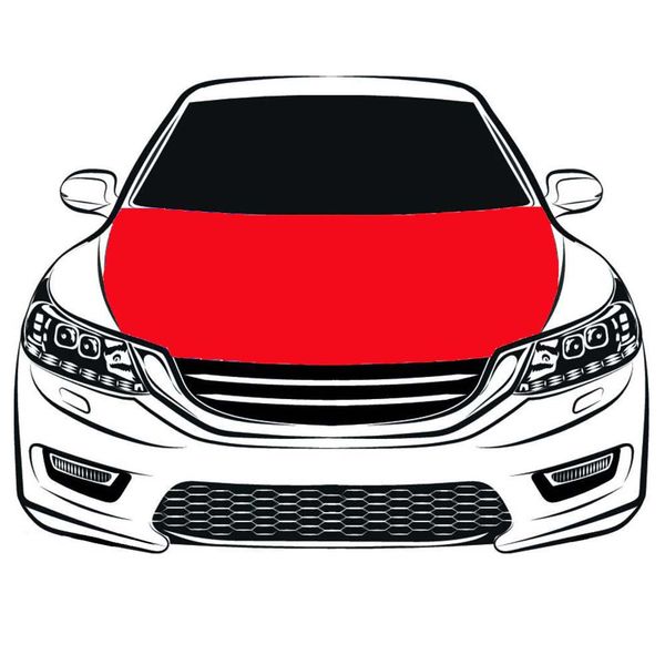 

pure red car hood cover flags 3.3x5ft 100%polyester,engine elastic fabrics can be washed, bonnet banner